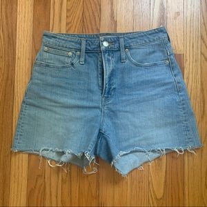 Madewell light wash denim shorts